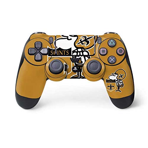 Skinit Decal Gaming Skin Compatible with PS4 Controller - Officially Licensed NFL New Orleans Saints Retro Logo Design