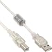 Produktbild 3er Set USB 2.0 Kabel, A an B, transparent, mit Ferritkern, 5m
