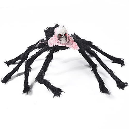 Araña para Halloween realista con tela peluda para exhibición y fiestas