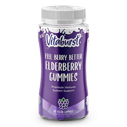 Vitaburst Elderberry Gummies with Zinc and Vitamin C - Vegan Immune Support Gummies for Kids and Adults - Non-GMO, Gluten Free, 3rd Party Tested, and Made in The USA - 60ct