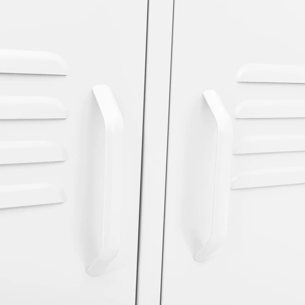 vidaXL - Durable Steel TV Stand/Cabinet with Adjustable Height and in-Built Cable Management, White