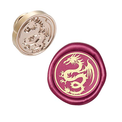 CRASPIRE Wax Seal Stamp Head Dragon Replacement Sealing Brass Stamp Head Olny for Embellishment of Envelopes Party Invitations Wine Packages Snail Mails