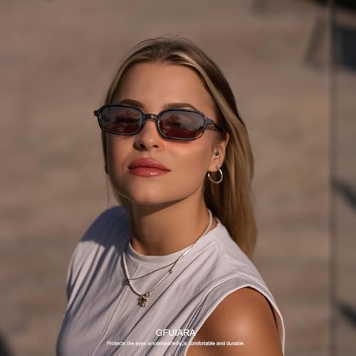 Rectangle Retro Sunglasses for Women Men Trendy Small Square Frame 90s Style Sunnies4