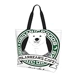 しろくまカフェ 女性の買い物袋 大容量 トートバッグ ショルダーショッピングバッグ 肩掛け い物袋 グッズエコバッグ ワンショルダー ショルダーバッグ 収納バッグ 防水 手提げ袋 買