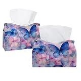 Photo Gallery confezione da 2 scatole porta fazzoletti con farfalle e fiori rosa e blu, dispenser rettangolare per tovaglioli, copertura per casa, bagno, cucina, camera da letto, auto Photo Gallery confezione da 2 scatole porta fazzoletti con farfalle e fiori rosa e blu, dispenser rettangolare per tovaglioli, copertura per casa, bagno, cucina, camera da letto, auto