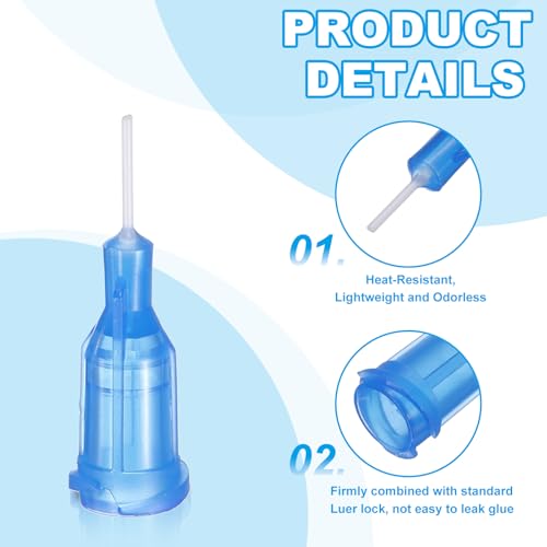 Aiguilles de distribution PTFE 3.8 cm 22G résistantes à la chaleur à pointe émoussée - 3