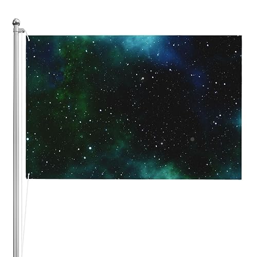 Drapeau vert galaxie 1,2x1,8 m : grande bannière double face pour la décoration extérieure et intérieure