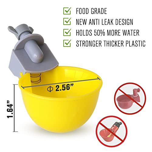 Chicken Water Cups (8 Pack), Automatic Chicken Waterer, Anti-Leak System, Holds 50% More Water, Suitable for Chicks, Chicken, Duck, Quail, Turkey