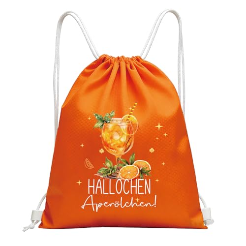 MooDvsaWw Aperol Kostüm Damen & Herren Aperol Spritz Kostüm mit Haarreif Tasche und Accessoires | Limoncello Spritz Party Outfit als Geschenk Stoffbeutel für Karneval Festival