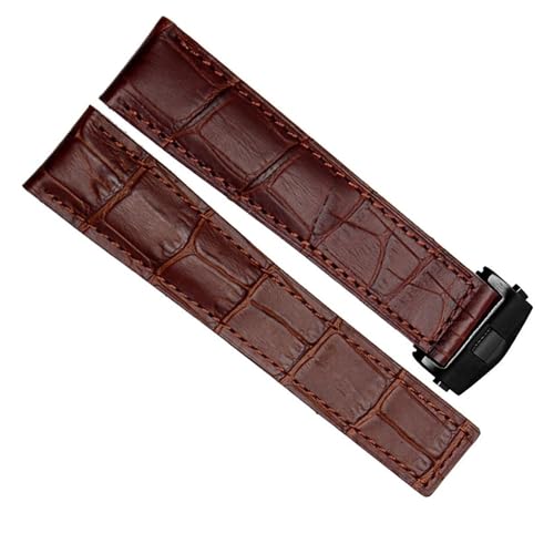 Bracelet de montre en cuir véritable qui ne s'abîme pas grâce au fermoir pliant robuste