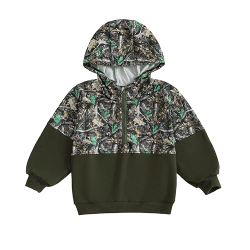 Toddler Boy Hoodies Camouflage Zip-up Long Sleeve Boys Hooded Jacket Fall Winter Halloween Festival Outfits