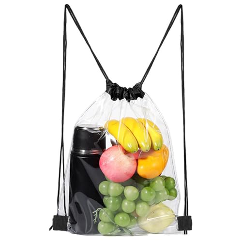 flintronic Transparent Kordelzugbeutel, Clear Bag, Durchsichtiger Rucksack, Sport Rucksack mit Kordelzug, Transparenter Turnbeutel, für Gym Schulrucksack Strandschwimmen Travel