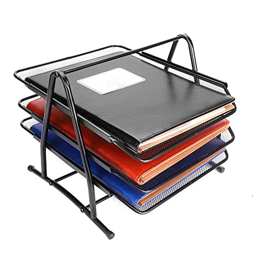 Organizer da scrivania a 3 ripiani in rete, per