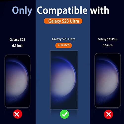 Milomdoi [2+3Pack] 9H For Samsung Galaxy S23 Ultra Screen Protector Tempered Glass Accessories, 2 Pack Full Coverage Screen Protector For Samsung S23 Ultra 5G 3 Pack Camera Lens Protector Case Fit #TOP7