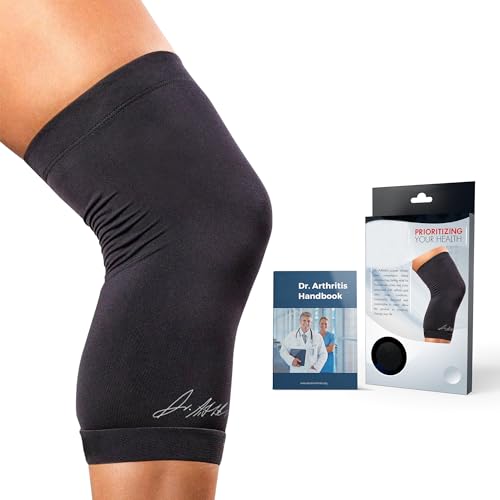 Von Ärzten Entworfen Kniebandage Damen/Kniebandage Männer, Kniestütze für Linderung bei Arthritis, Sehnenscheidenentzündung, Verletzungen, Stützende Kniebandagen/Kniebandage Arthrose [Schwarz, L]