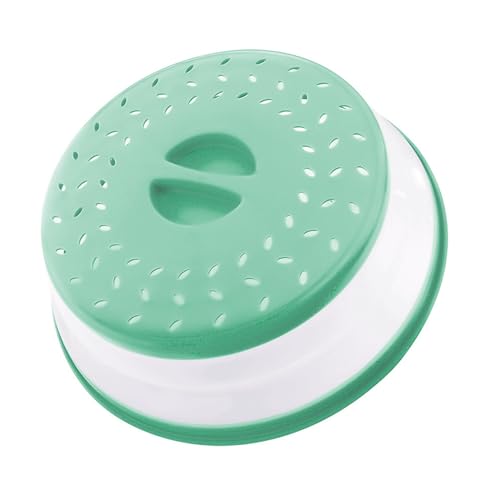 Collapsible Microwave Splatter Cover, Microwave Plate Cover With Steam Vent，BPA-Free Silicone & Plastic (ink blue, 10.5IN)