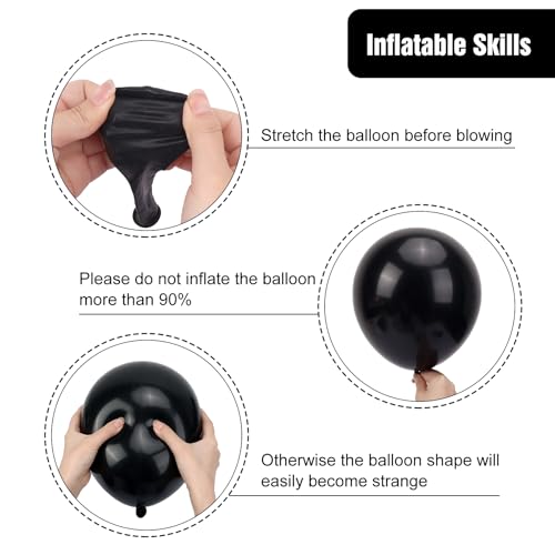 Image of RUBFAC Black Balloons, Party Balloon 12 Inch for Graduations Party Decorations, Black History Month, Birthday, Wedding, Baby Shower, Graduation Decorations, 65pcs