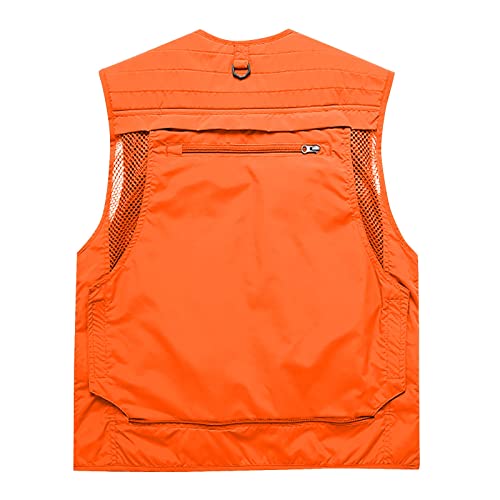 Men's Puffy Vests Multi Pocket Vest Thin Outdoor Fishing And Mountaineering Photography Breathable Tank Top, M-4XL2