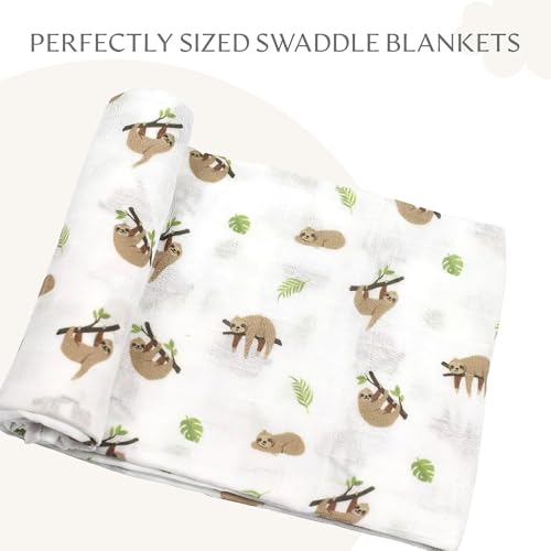 Image of Muslin Baby Swaddle - Breathable Receiving Blankets for Newborn Baby, 70% Viscose derived from Bamboo, 30% Spandex, Imported