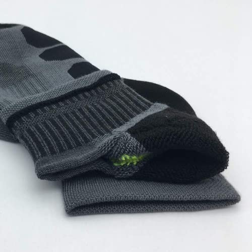 Bering Men's Performance Athletic Running Ankle Socks, Size 9-12, Graphite Grey, 6 Pack #TOP4