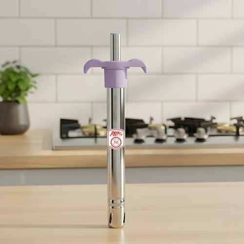 Image of Anjali 4-Piece Kitchen Tool Set - 1 Knife, 1 Peeler, 1 Chopping Board, 1 Lighter - Ideal for Cooking, Food Prep, and Various Uses for Home & Kitchen- Purple
