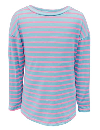 Image of Fanway&EC Girls Casual Long Sleeve T Shirts Basic Crewneck Striped Tunic Blouses Tops