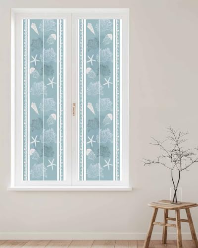 Vinilo adhesivo ventana privacidad 17.7x78.7 in azul claro miniatura 2