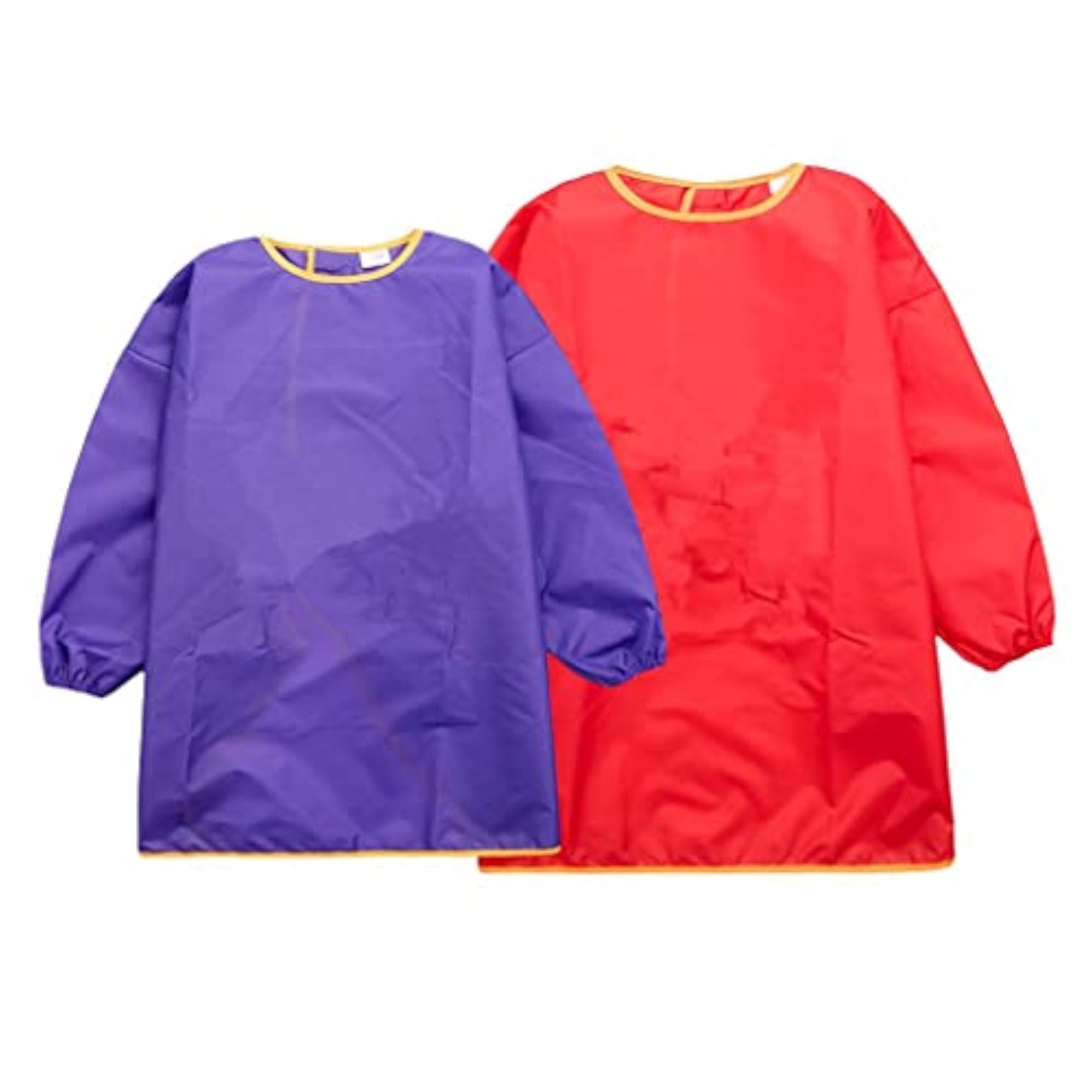 Kids Long Sleeve Waterproof Apron, Purple & Red
