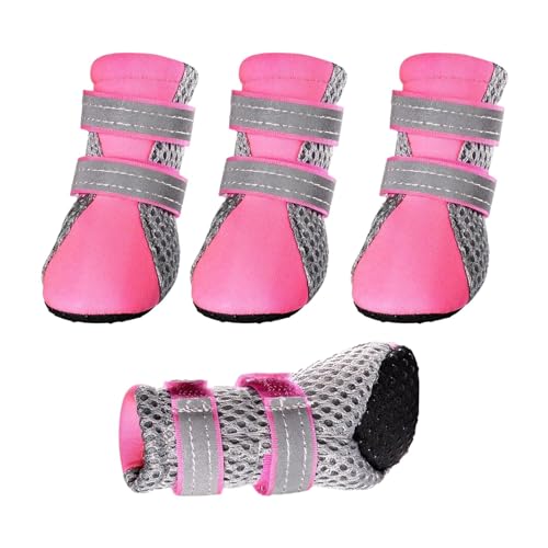 Ｂｅｓｇａ Sapatos Antiderrapantes para Cães, 4 Peças, Malha Respirável, Sola Macia, para Cães Pequenos,