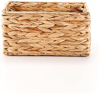 Primary Color Trash Can with Handle Handmade Woven Trash Can for Bedroom Bathroom Kitchen and Office Gourd Grass
