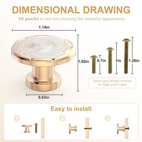 Ecrew 10 Pieces Cabinet Round Knob Drawer Kitchen Pulls Cupboard Door Handle 1.18" Diameter #TOP1
