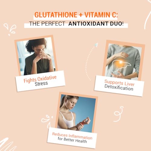 Image of CUREFOREVER Glutathione Effervescent Tablets, 20 Tablets with Vitamin C, Liposomal Glutathione 500mg for Antioxidant Support, Skin Glow & Radiance Support, Detox Support