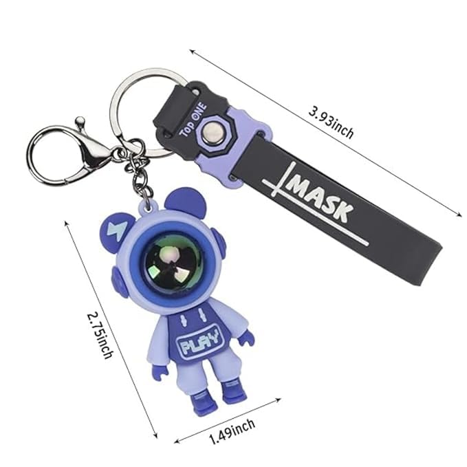 Image of Cute Cartoon Keychain for Girls Boys Silicone Kawaii Anime Character Keyring for Bags, Backpacks, Purse Handbag or Car Keys - Funny Keychain Wristlet for Kids