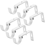 HaiFanWJ Adjustable Curtain Rod Brackets, Quality Wall Support Hooks, Curtain Rod Accessories (3 and 6 Piece Sets) (White (6 Pieces))