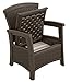 Suncast Elements Resin Club Chair with Storage, Java