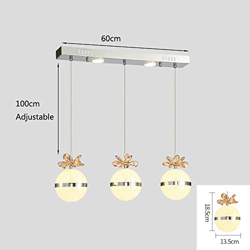 Chandelier LED variable avec télécommande en cristal et acier suspendu - 7