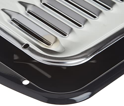 Range Kleen BP100 Porcelain Broiler Pan with Chrome Grill, 2-piece - Thumbnail 7