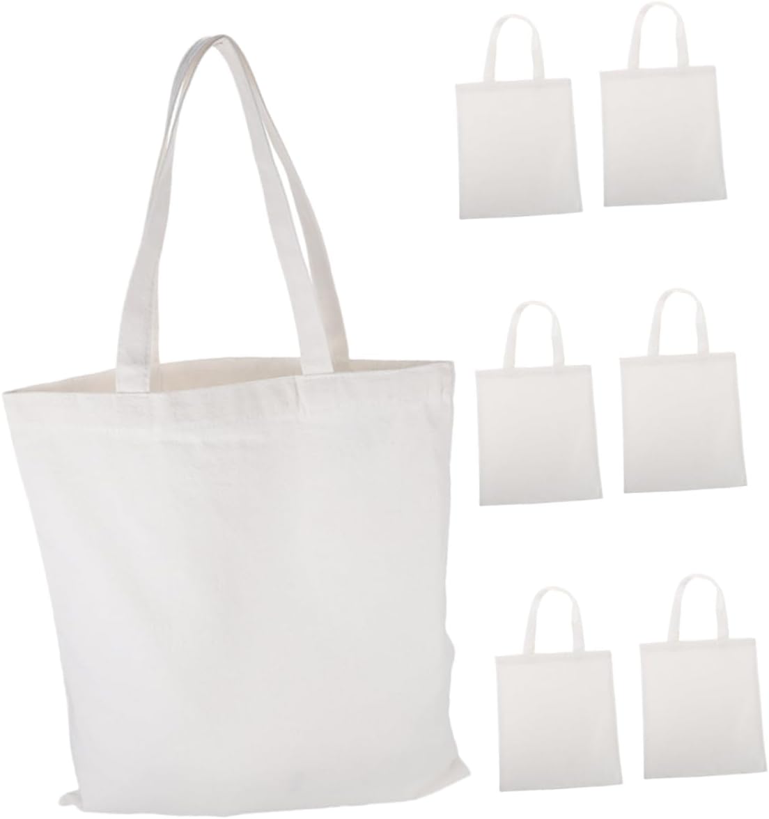 7pcs Blank Canvas Tote Bags DIY Projects Reusable Grocery Shopping