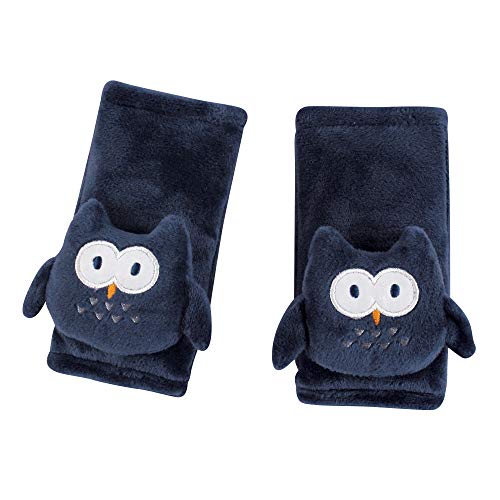 Image of Hudson Baby Unisex Baby Cushioned Strap Covers, Navy Owl, One Size