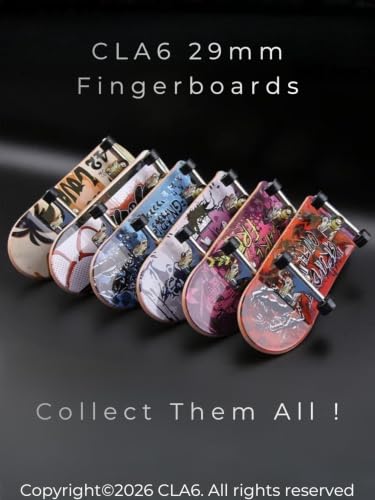 Image of CLA6 Fingerboard Kit | Complimentary Tool, Extra Wheels and Screws | Durable ABS Deck for Rough Use | Safe Sandpaper Grip Tape | Lightweight Non-Bearing Wheels |