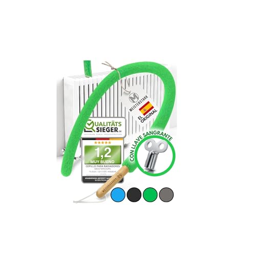 EL Original Cepillo Limpia Radiadores Calefaccion 115cm I Plumero Radiadores Calefacción sin Arañazos I Funda de Cepillo Lavable I Cepillo Radiadores Calefaccion Aire -Verde