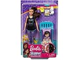 Age : 3 ans et plus Coffret poupée Skipper + Mini poupée Enfant Fille + lit + Accessoires - Set Babysitter pour Barbie avec 1 Carte Tigre