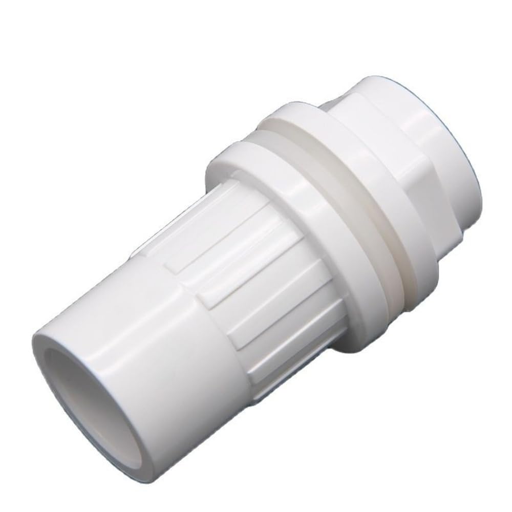 Pipe Drainage Joint UPVC Bulkhead Aquarium Tank Tube Adapter 20-50mm, Garden Irrigation Watering Pipe Connector 1pc(White,32mm)