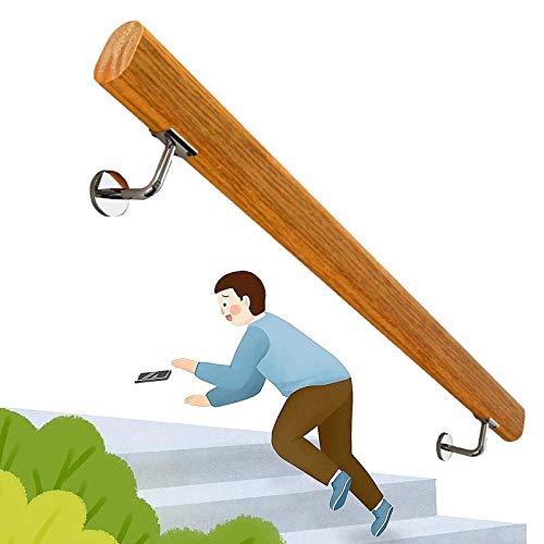 Asta di supporto professionale in legno antiscivolo per scale interne soppalchi anziani ringhiere corridoio 1,8 m il per casa contro il muro scale portico ponte corrimano