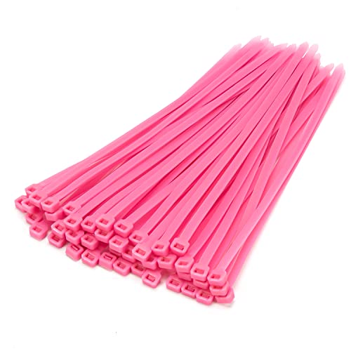 XINGO 100 fascette fermacavi da 40,6 cm, resistenti, resistenza alla trazione, 54,4 kg, autobloccanti in plastica di alta qualità, per interni ed esterni (rosa)
