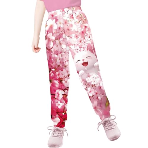 4-15 Year Old Girls' Joggers Sweatpants for Adventure Sports Play Fitness Soft Comfy Athletic Cargo Pants3