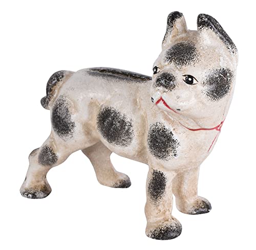 FID106 Palazzo - Salvadanaio vintage in ghisa antica, motivo: bulldog francese, 11 cm