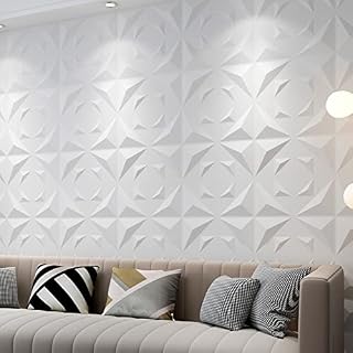 Art3d A10029 3D Wall Panels, 19.7in x 19.7in, White, 32 Sq Ft