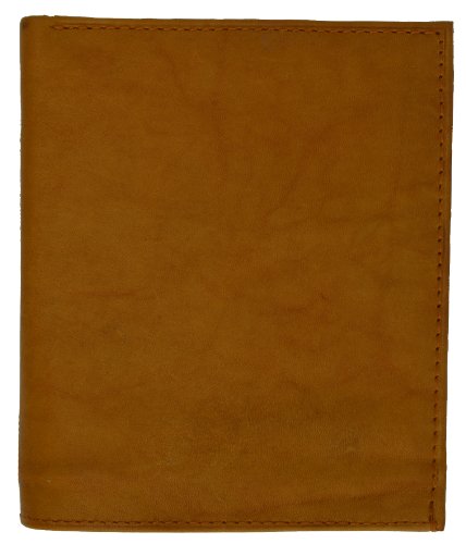 Marshal Men's Genuine Leather European Bifold Wallet Slim Hipster 2 Windows Credit Card Euro (Tan)2