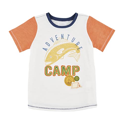 T-shirt orange bébé garçon anti-irritation motif pêche taille 2T-3T